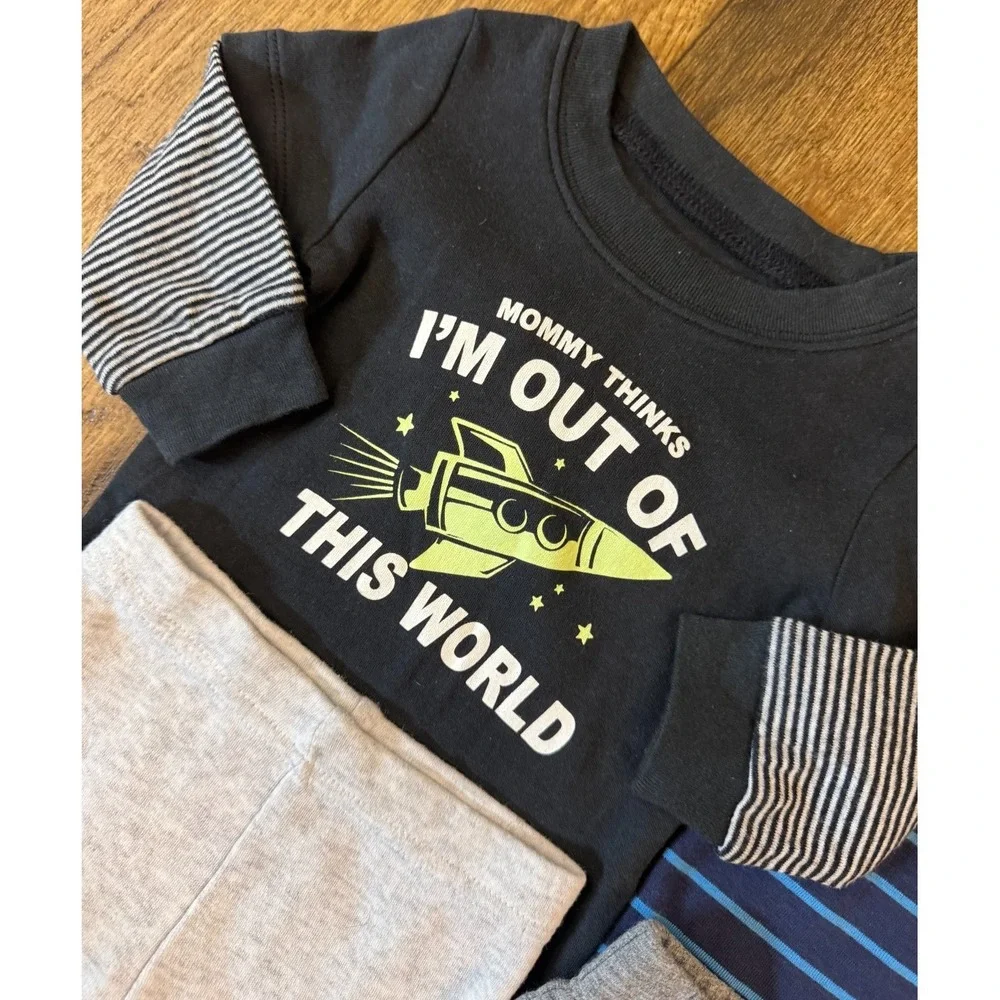 Baby Boy 3 Months Outfits Pants Long Sleeved Bodysuits‎ Shirts Lot Rocket Mommy